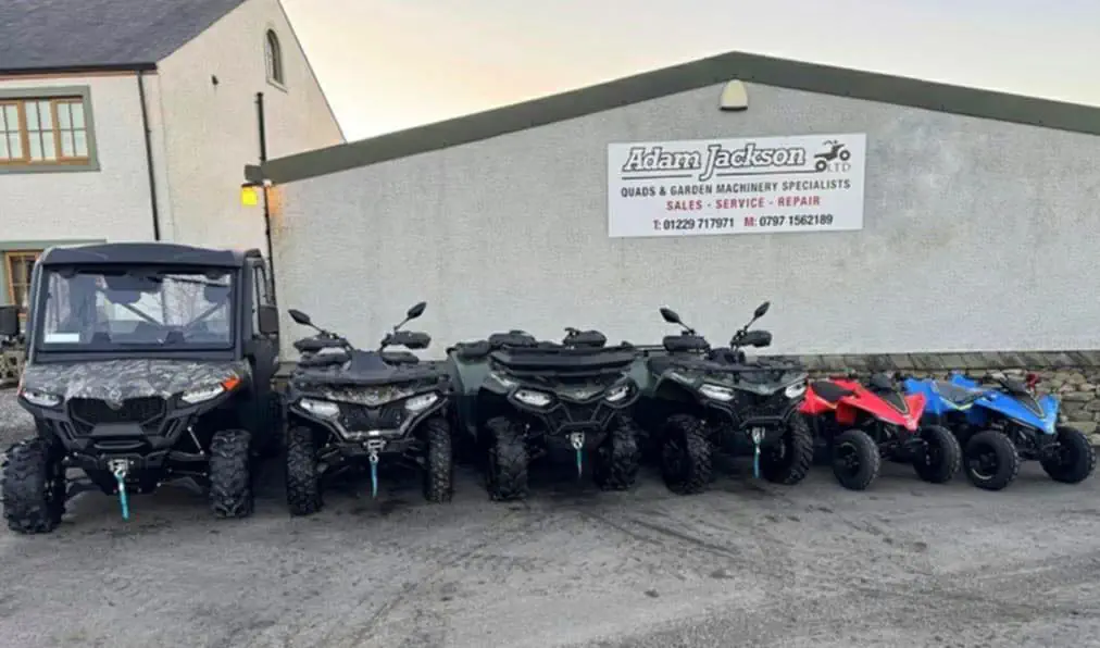 CFMoto lineup outside workshop
